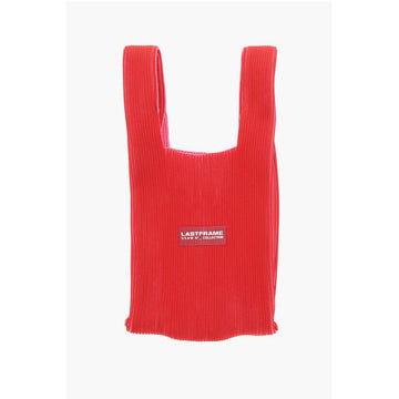Last Frame Two-Tone Knitted Tote Bag with Faux Leather Shoulder Strap