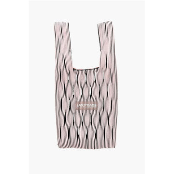 Last Frame Two-Tone Knitted Tote Bag with Cut-Out Details