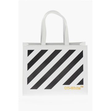Off-White Leather Printed Tote Bag