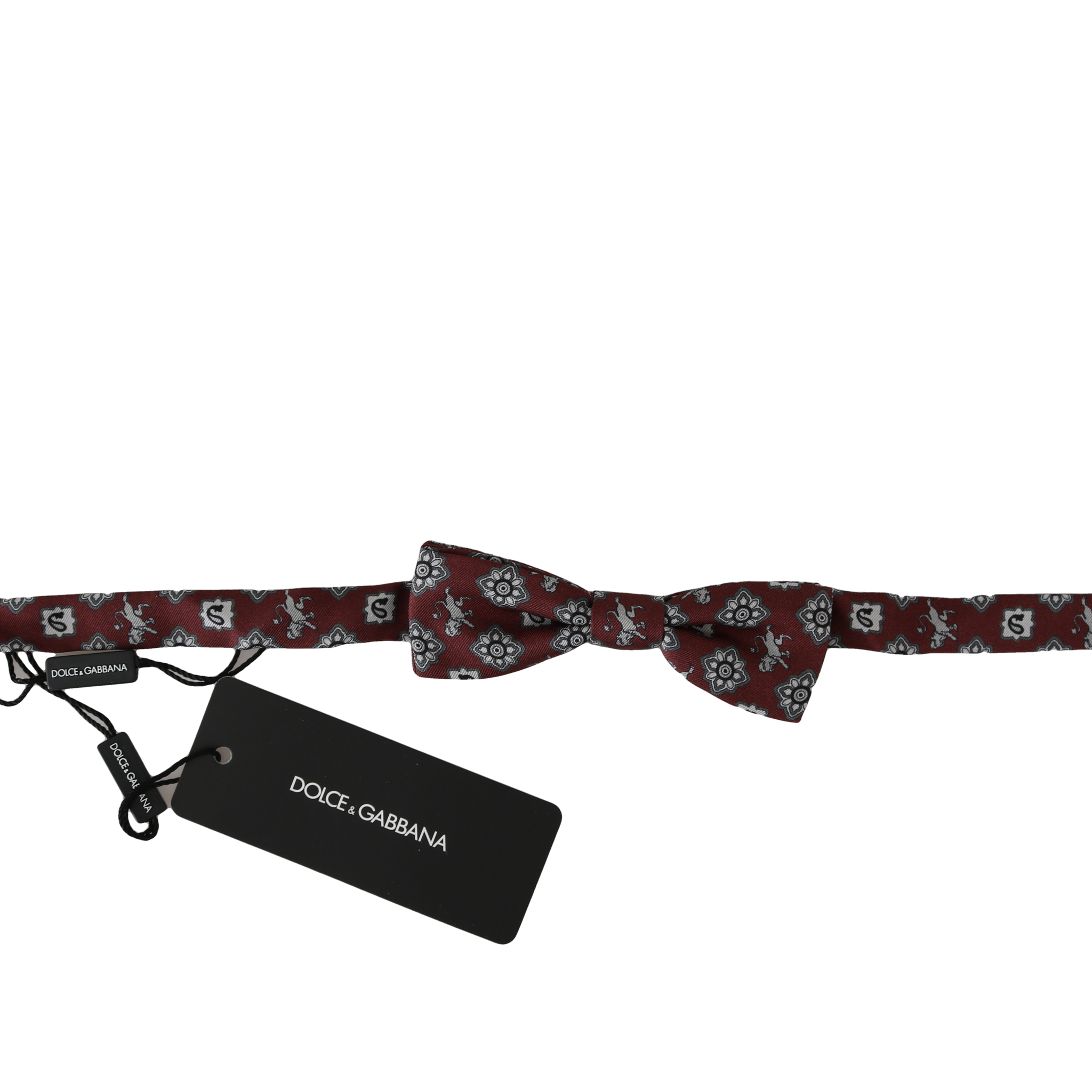 Dolce & Gabbana Elegant Bordeaux Silk Bow Tie