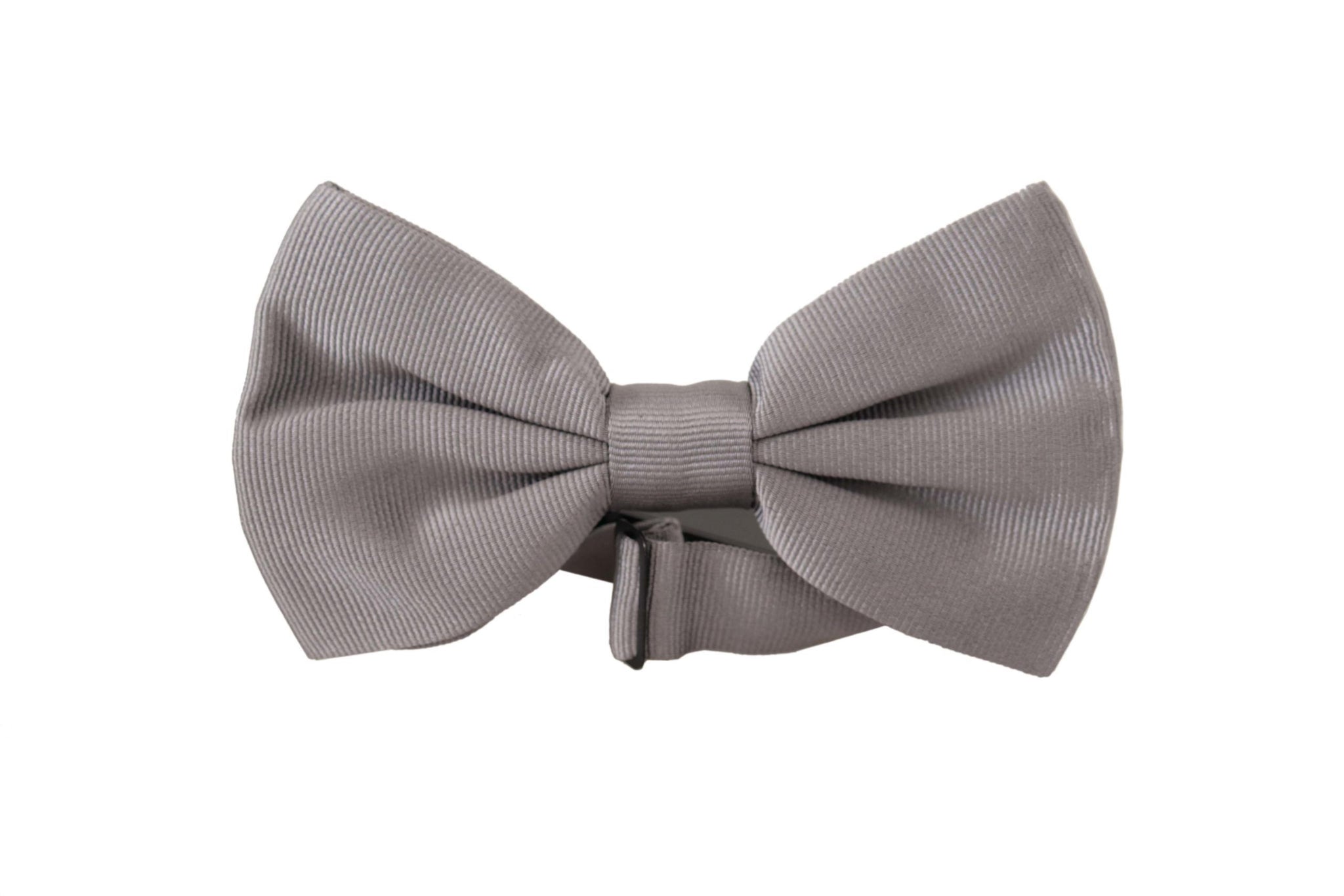 Dolce & Gabbana Gray 100% Silk Adjustable Neck Papillon Tie