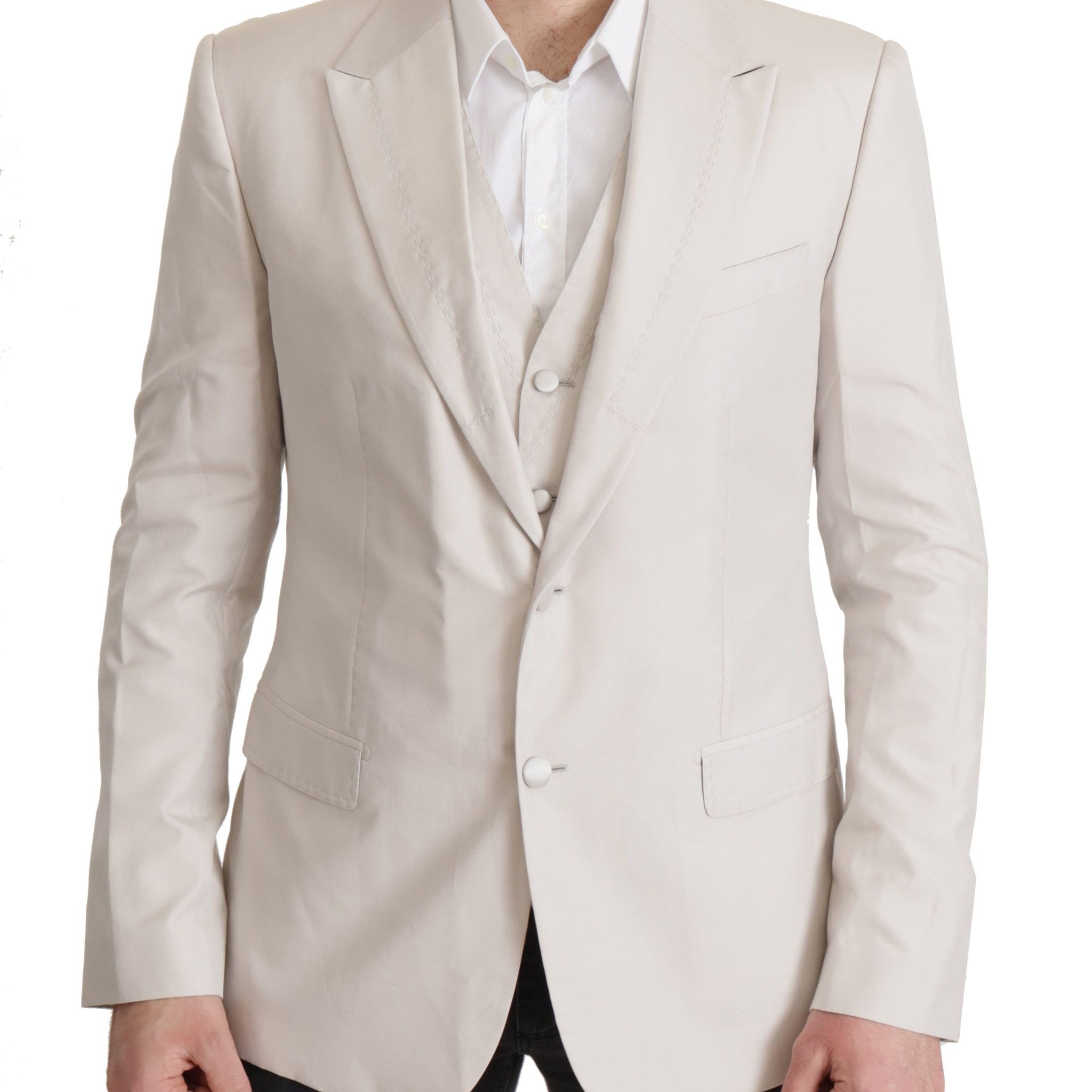 Dolce & Gabbana Gray Silk Single Breasted 2 Pc Blazer
