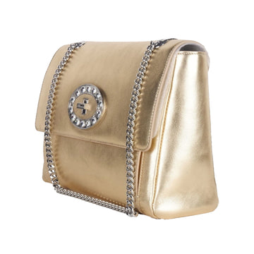 Blumarine Gold Leather Shoulder Women Bag