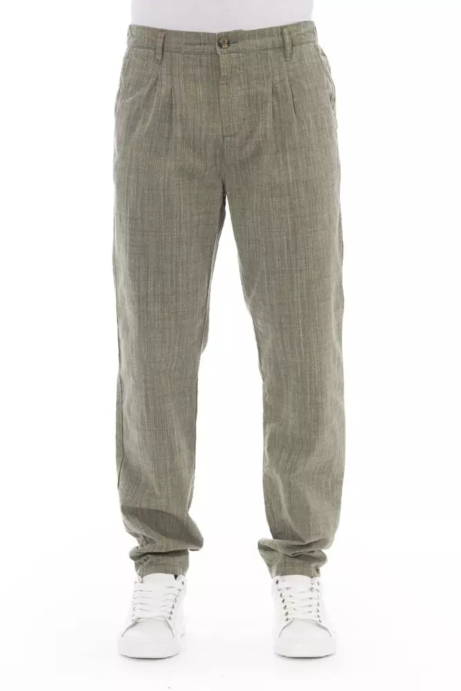 Baldinini Trend Army Cotton Men Chino Trouser