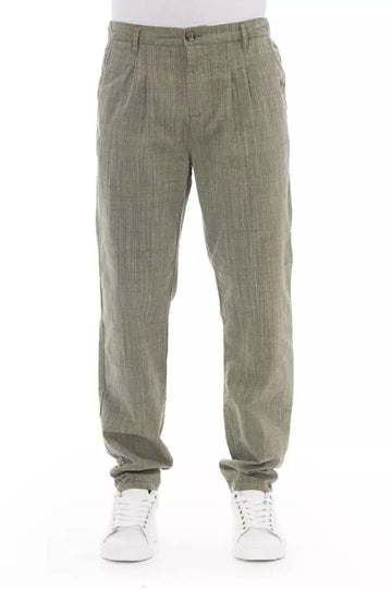 Baldinini Trend Army Cotton Men Chino Trouser