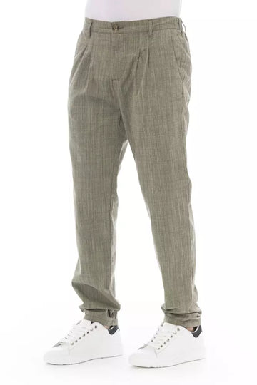 Baldinini Trend Army Cotton Men Chino Trouser