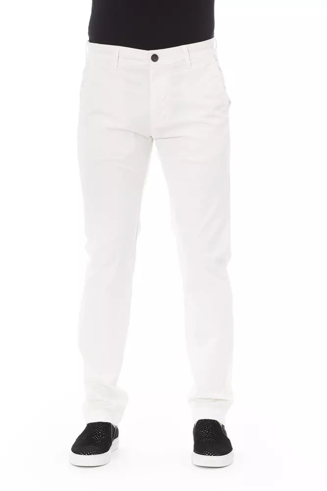 Baldinini Trend White Cotton Men Chino Pant