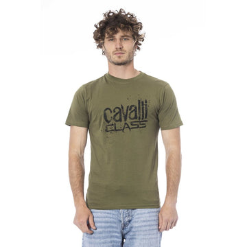 Cavalli Class "Green Cotton Men T-Shirt"