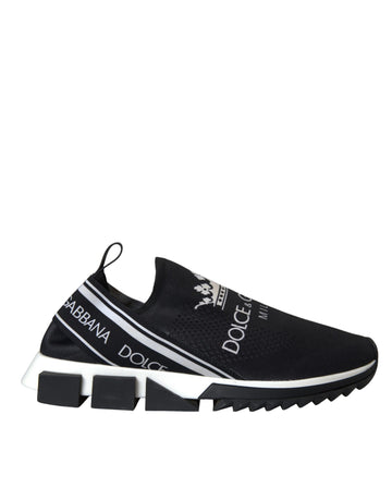 Dolce & Gabbana Black White Sorrento Slip On Sneakers Shoes