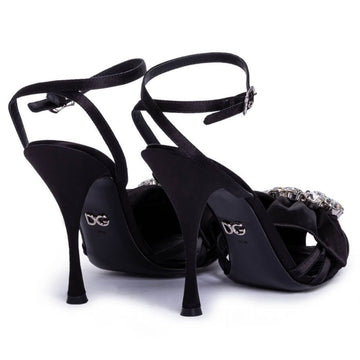 Dolce & Gabbana Black Goatskin Women Sandal