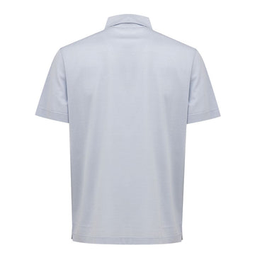 Canali Blue Cotton Polo Shirt