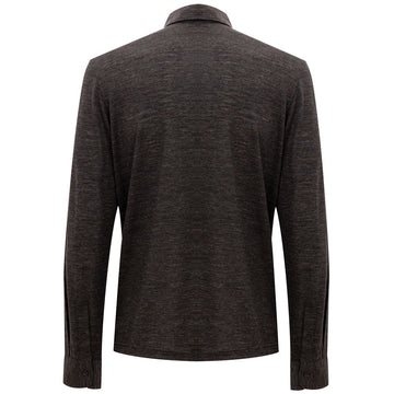 Corneliani Gray Wool Polo Shirt