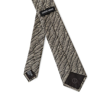 Giorgio Armani Black And White Silk Ty