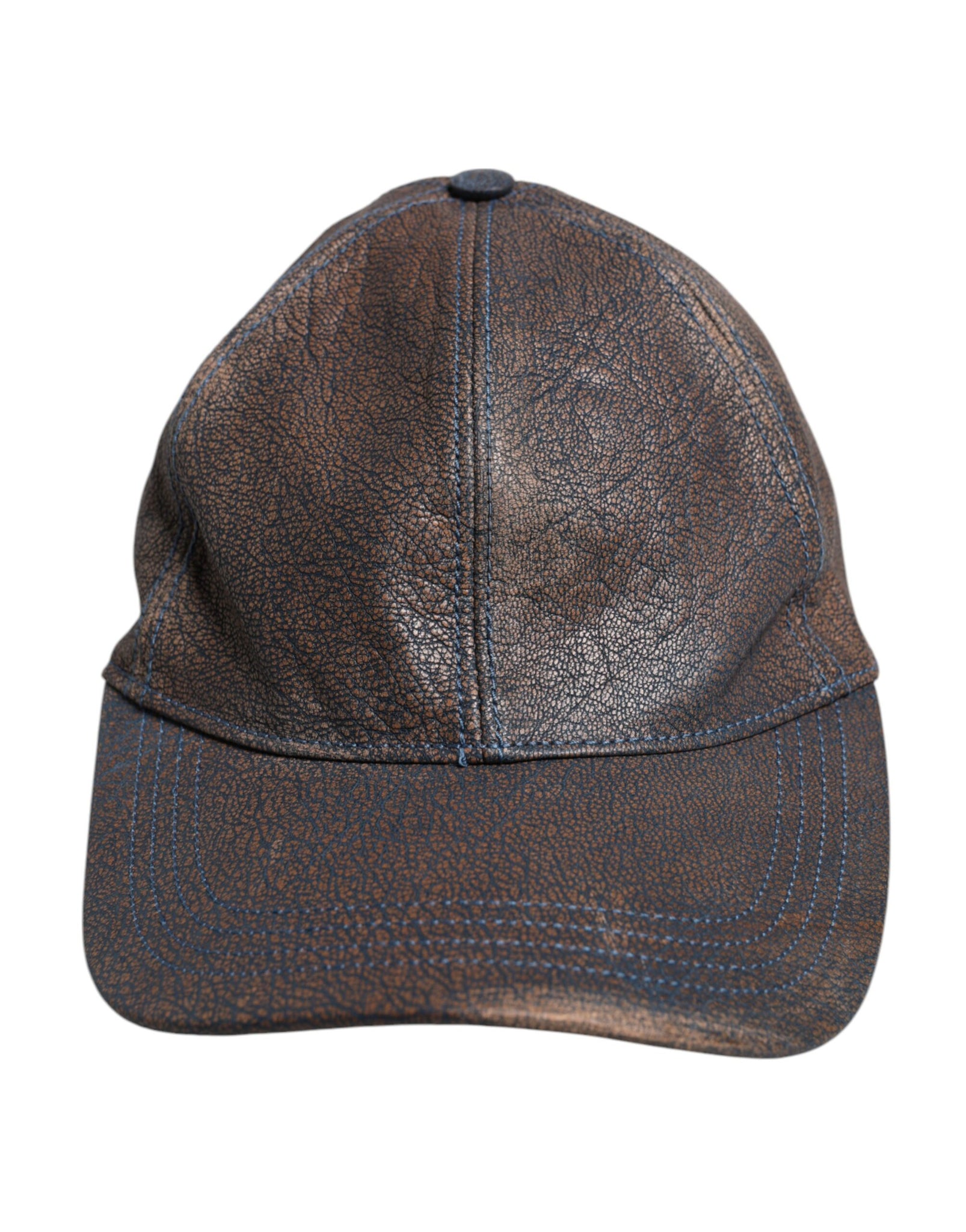Dolce & Gabbana Brown Goatskin Leather Baseball Cap