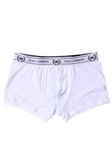 Dolce & Gabbana White Cotton Stretch Regular Boxer Underwear