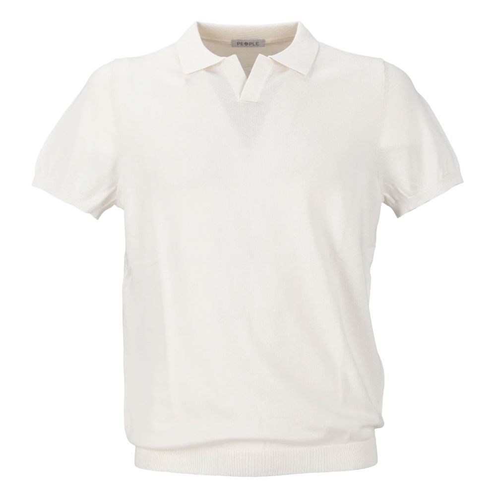 People Of Shibuya White Cotton Polo Shirt