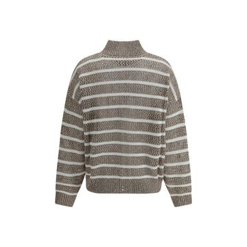 Brunello Cucinelli Open knit design Cardigan with sequins