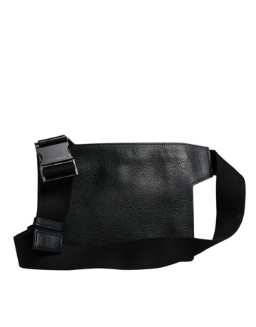 Dolce & Gabbana Black Calfskin Leather Messenger Crossbody Bag