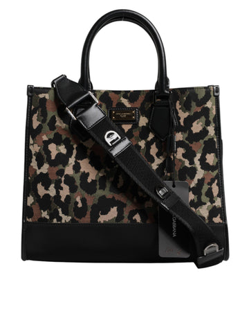 Dolce & Gabbana Multicolor Leopard Shopping Tote Shoulder Bag