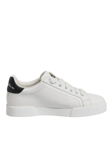 Dolce & Gabbana White Royal Crown Low Top Sneakers Shoes