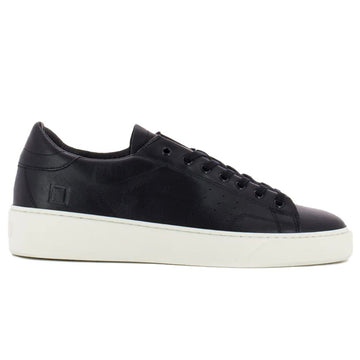 D.A.T.E Black Leather Sneaker