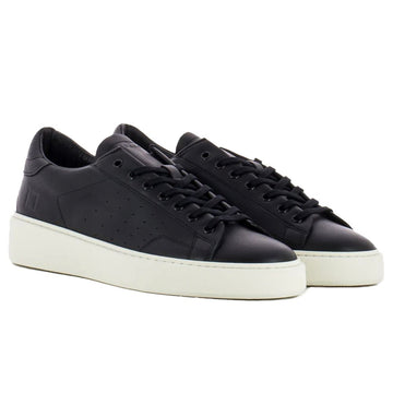 D.A.T.E Black Leather Sneaker