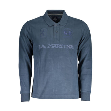 La Martina Blue Cotton Men Polo