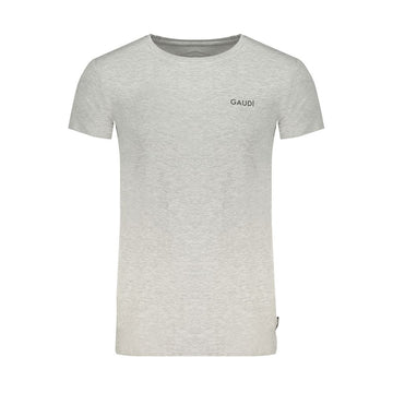 Gaudi Gray Cotton Men T-Shirt