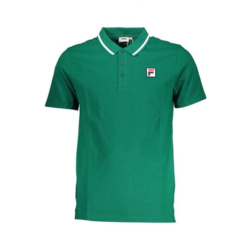 Fila Classic Green Cotton Polo with Contrast Details