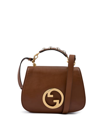 Gucci Roxy Brown Calfskin Shoulder Flap Bag