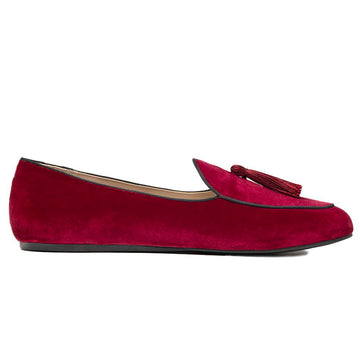 Charles Philip Red Velvet Loafer
