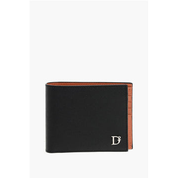 Dsquared² Saffiano Leather D2 STATEMENT Wallet with Silver-Tone Detail