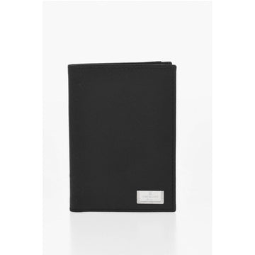Corneliani Saffiano Leather Wallet with Silver-Tone Logo Plaque