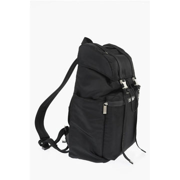 Off-White Solid Color Nylon Hiking Backpack