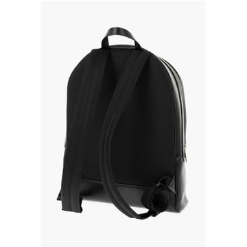 Off-White Leather ROUND VARSITY Backpack with Patches