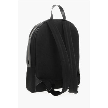 Off-White Solid Color Canvas Backpack with Embroidered Logo
