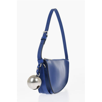 Burberry Leather SHIELD SLING Shoulder Bag with Silver-Tone Charm