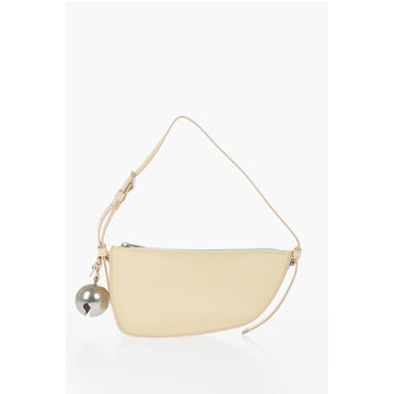 Burberry Leather SHIELD SLING Shoulder Bag with Silver-Tone Charm