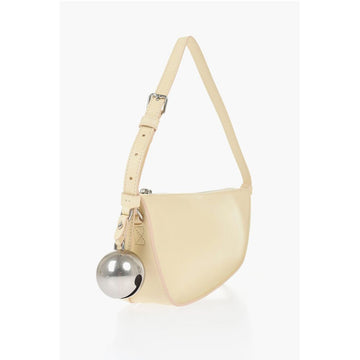 Burberry Leather SHIELD SLING Shoulder Bag with Silver-Tone Charm