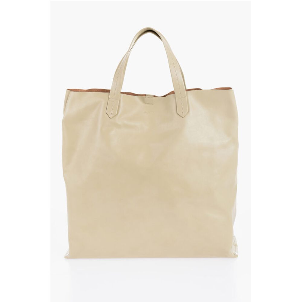 Jil Sander Leather TAPE Shopping Bag with Adjustable Shoulder Strap