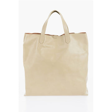 Jil Sander Leather TAPE Shopping Bag with Adjustable Shoulder Strap
