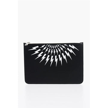 Neil Barrett Leather Pouch with Contrast Print
