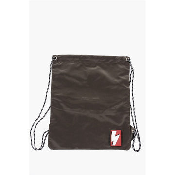 Neil Barrett Solid Color Nylon Drawstring Backpack