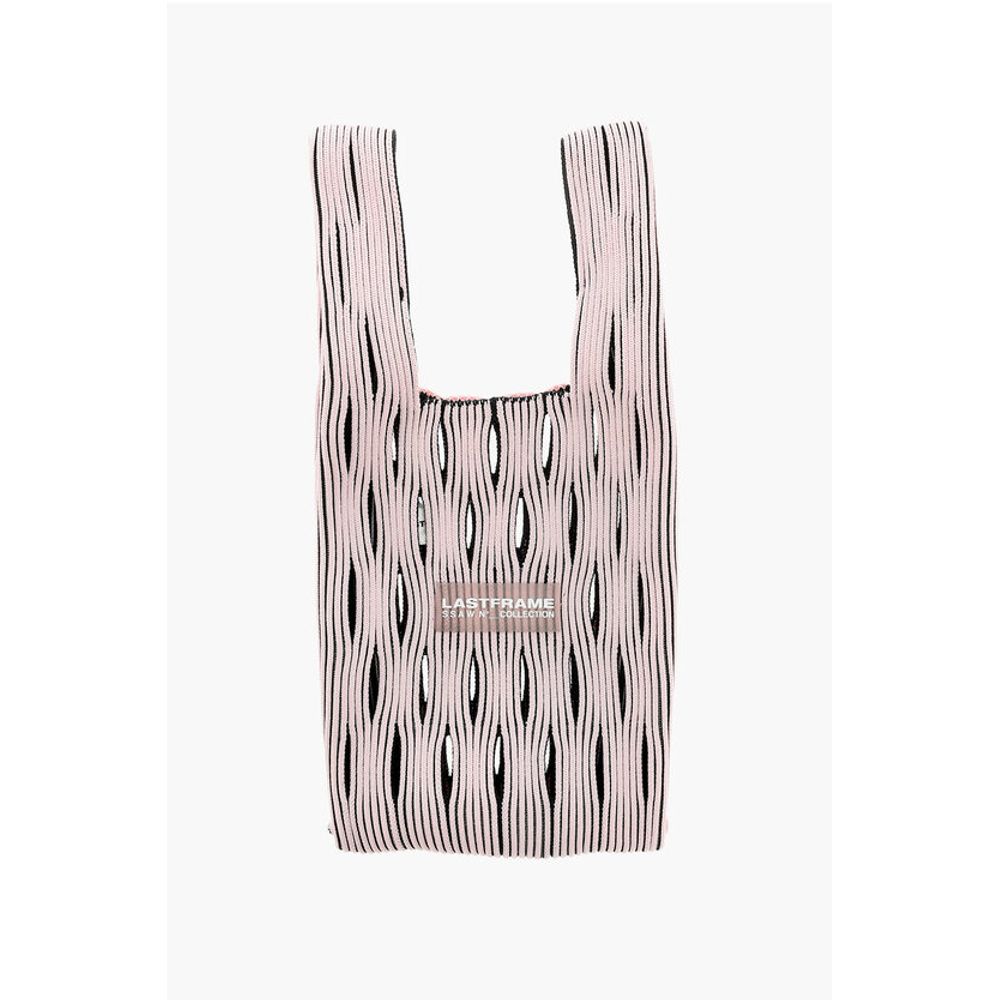 Last Frame Two-Tone Knitted Tote Bag with Cut-Out Details