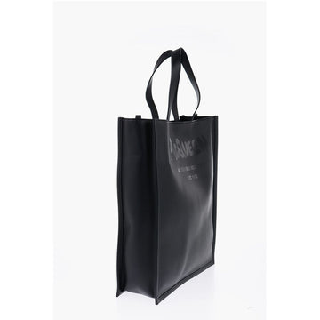 Alexander McQueen Logoed Leather Tote Bag with Shoulder Strap