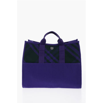 Burberry Checked Shopper Bag with Outer Pockets