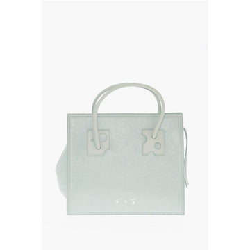 Off-White Solid Color Leather Tote Bag