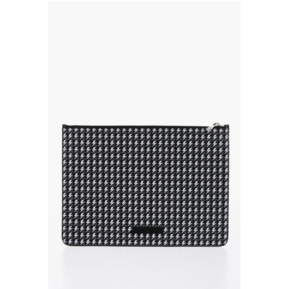 Neil Barrett All-Over Logo Leather Pouch
