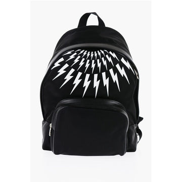 Neil Barrett Fabric FAIR-ISLE THUNDERBOLT Backpack