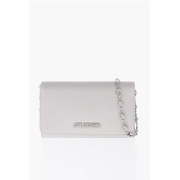 Moschino LOVE Saffiano Faux Leather Wallet with Removable Chain